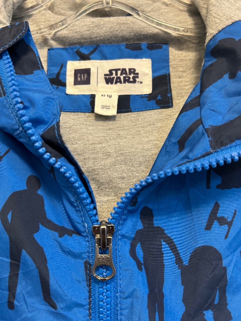 Gap Kids x Star Wars Boys Blue Windbreaker Hooded Jacket